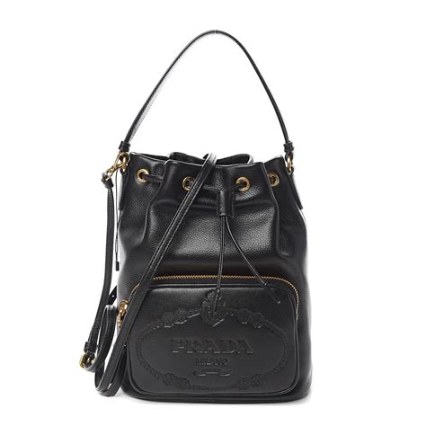 secchiello prada tessuto|PRADA Glace Calfskin Embossed Secchiello Bucket Bag.